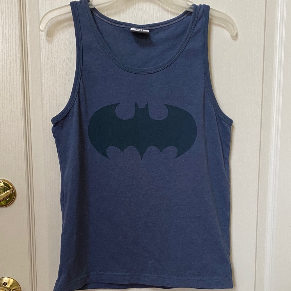 Batman Blue Tank Top with Iconic Logo